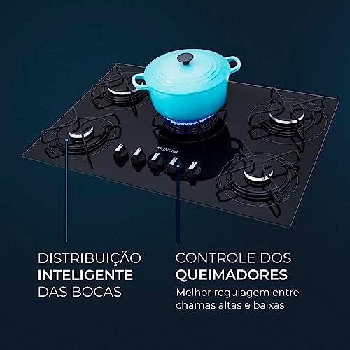         Cooktop a Gás, 5 Bocas, Mondial, Preto/Inox, Bivolt - CTG-02       